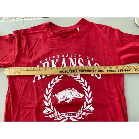 Pressbox University Of Arkansas Razorbacks Graphic T Shirt Women Medium Red NEW - Picture 5 of 6